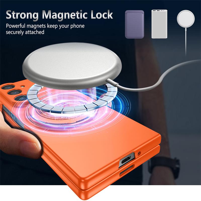 360° Rotate Magnetic Ring Kickstand Phone Case For Samsung Galaxy Z Fold 7 6 5 4 3 5G For Magsafe Holder Shockproof Hard Cover