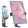 Universal Tablet Tripod Mount Holder Adjustable Phone Clamp Phone Tripod Mount with Dual Cold Shoe Mount 360 Degrees