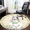 1pc Easter BunnyChair Carpet for Office, Indoor Non-Slip Washable Polyester Fiber Carpet, Mat For Office, Machine Washable