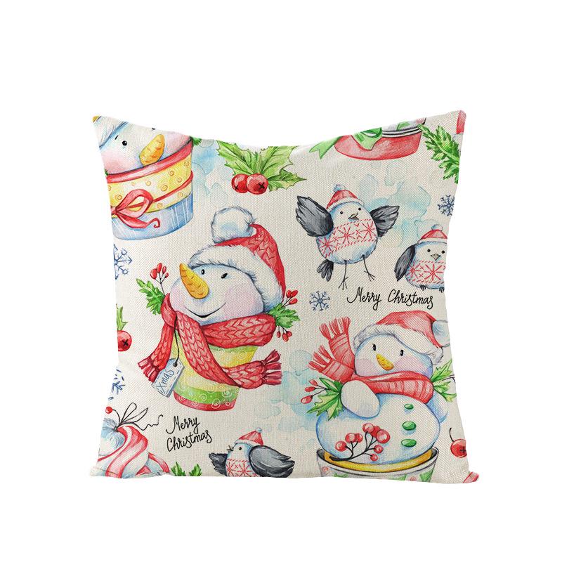 

Cartoon Print Christmas Pillow Cover New Polyester Pillow Cover Square Sofa Bedside Pillow Cover 45 * 45Cm (excluding pillow core)