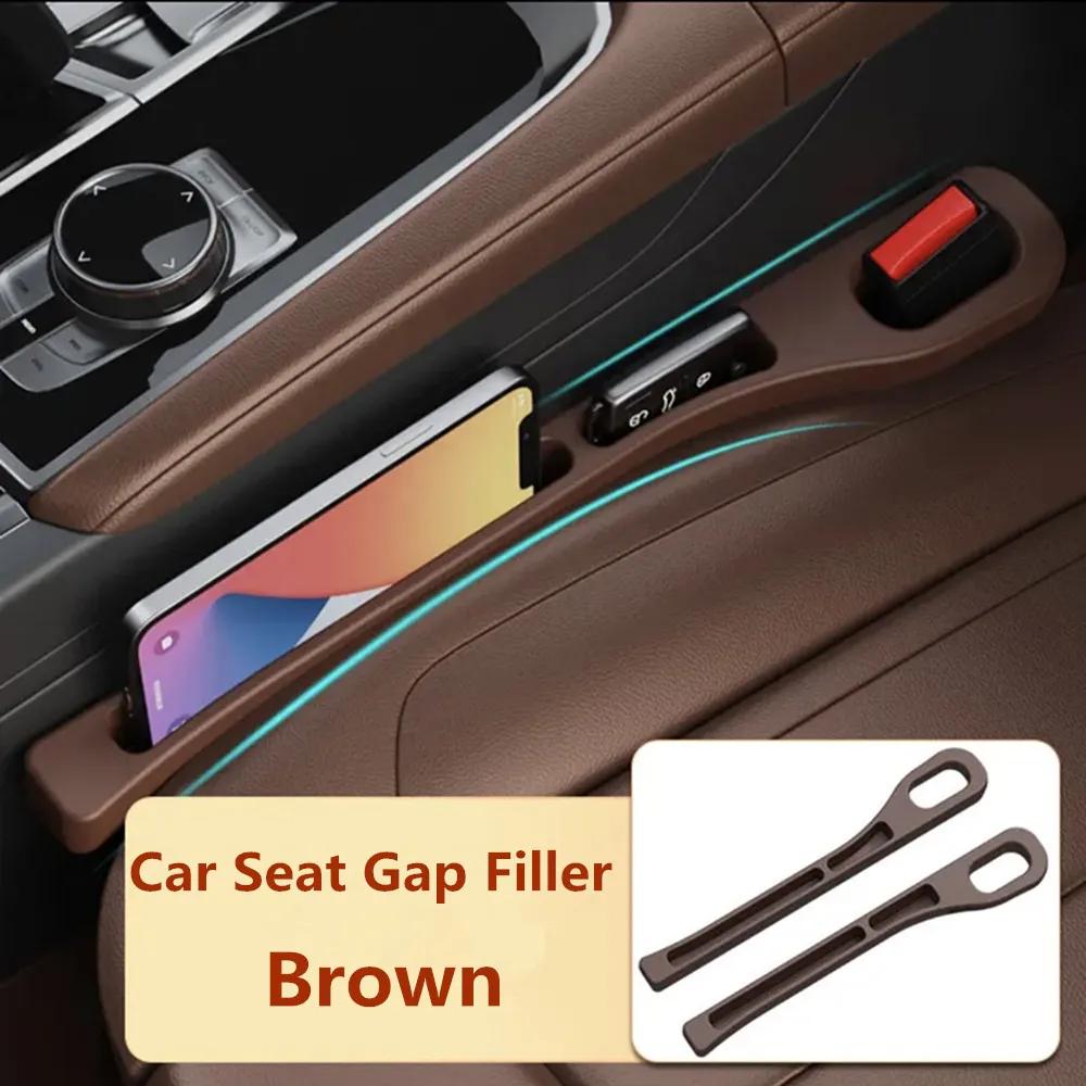 

2 шт., заполнитель щелей в автомобильном сиденье, коробка для хранения, сумка между сиденьями, консольный органайзер, украшение для интерьера, автомобильные аксессуары коричневый