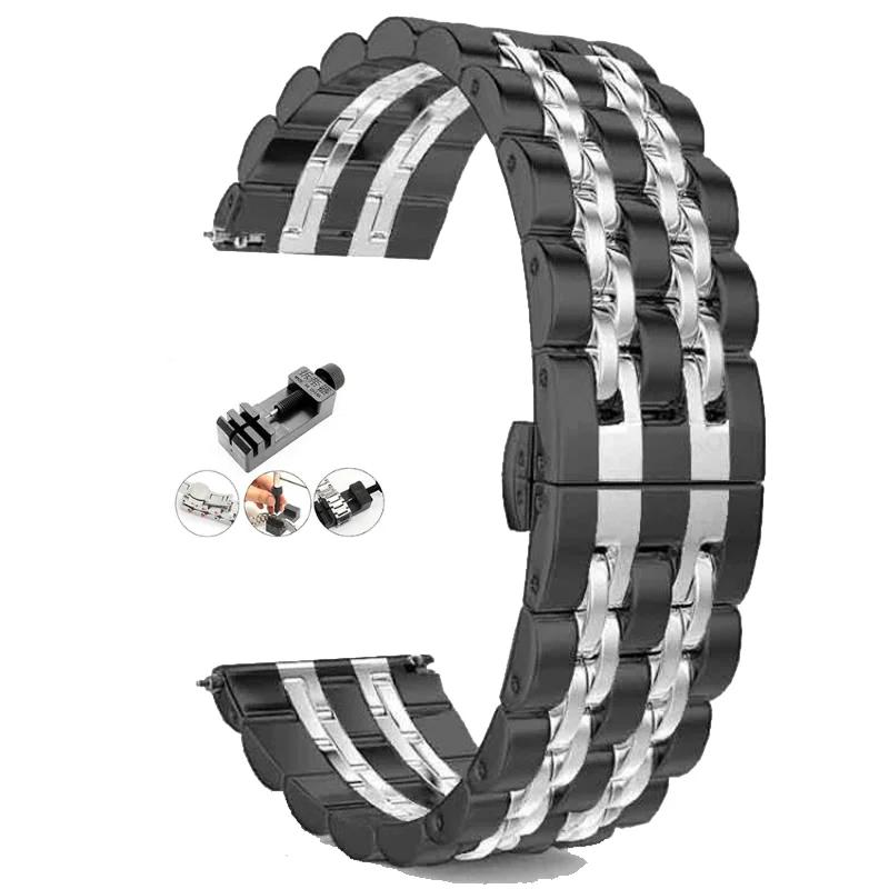 Stainless Steel band For Samsung Galaxy watch 6/5/4/Classic metal link bracelet amazfit GTS-GTR-4-3-mini-bip 3 20mm 22mm strap