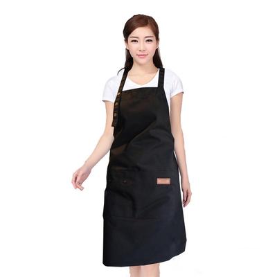 Korean Fashion Waterproof Canvas Apron for Men and Women - Ideal for Coffee Shops, Baking, Restaurants, and Nail Art.