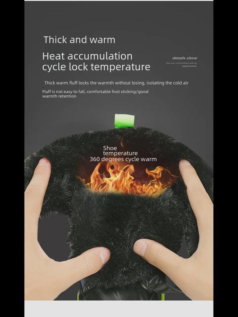 Boys' 2023 Winter High-Top Snow Boots: Thick, Warm Velvet Lining, Non-Slip Sole.