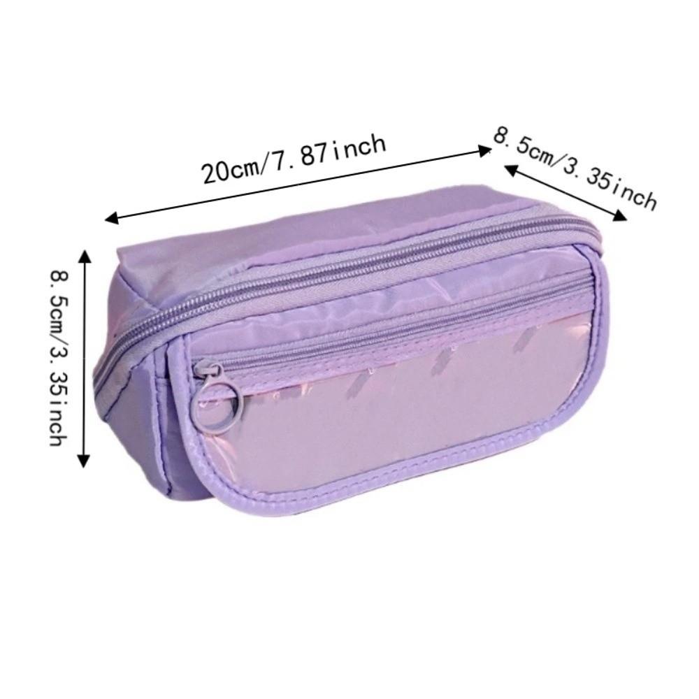 Large Capacity Multi-Compartment Pencil Case Durable Wear-resistant Stationery Organizer Multi Layer Polyester Pen Storage Pouch