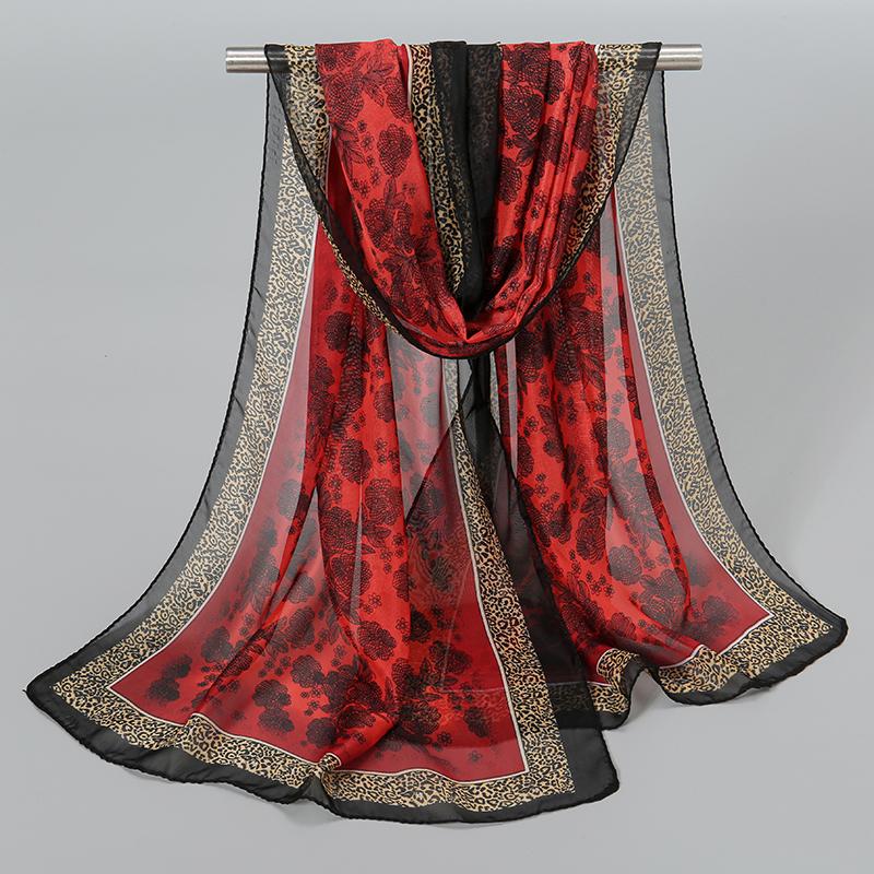 Indian Style New Chiffon Scarves Women Breathable Thin Simulation Silk Scarf Ladies Shawl And Wraps Women Printing Hijab Stole