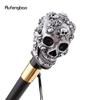 Silver Resin Skull Head Walking Cane Fashion Decorative Steel Stick Gentleman Elegant Cosplay Cane Knob Crosier 93cm