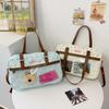 Y2k DIY Badge Display Shoulder Bag  Cute Large Capacity Lace Ita Bag Lolita Girls Transparent Pocket Casual Polka Dot Handbag
