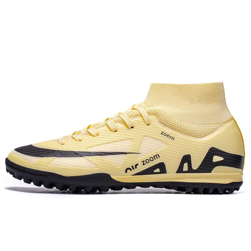 High-top men's and women's football shoes Adult adolescent students Artificial grass broken nails spikes Sports training shoes
