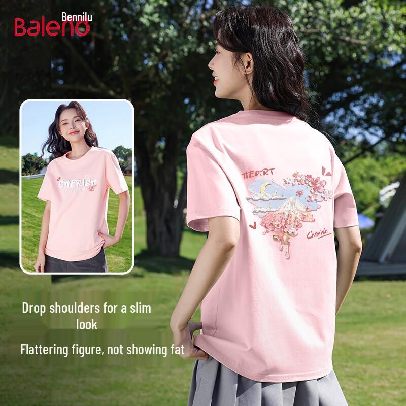 Baleno Women s Loose Fit Pure Cotton Graphic T-Shirt 3XL