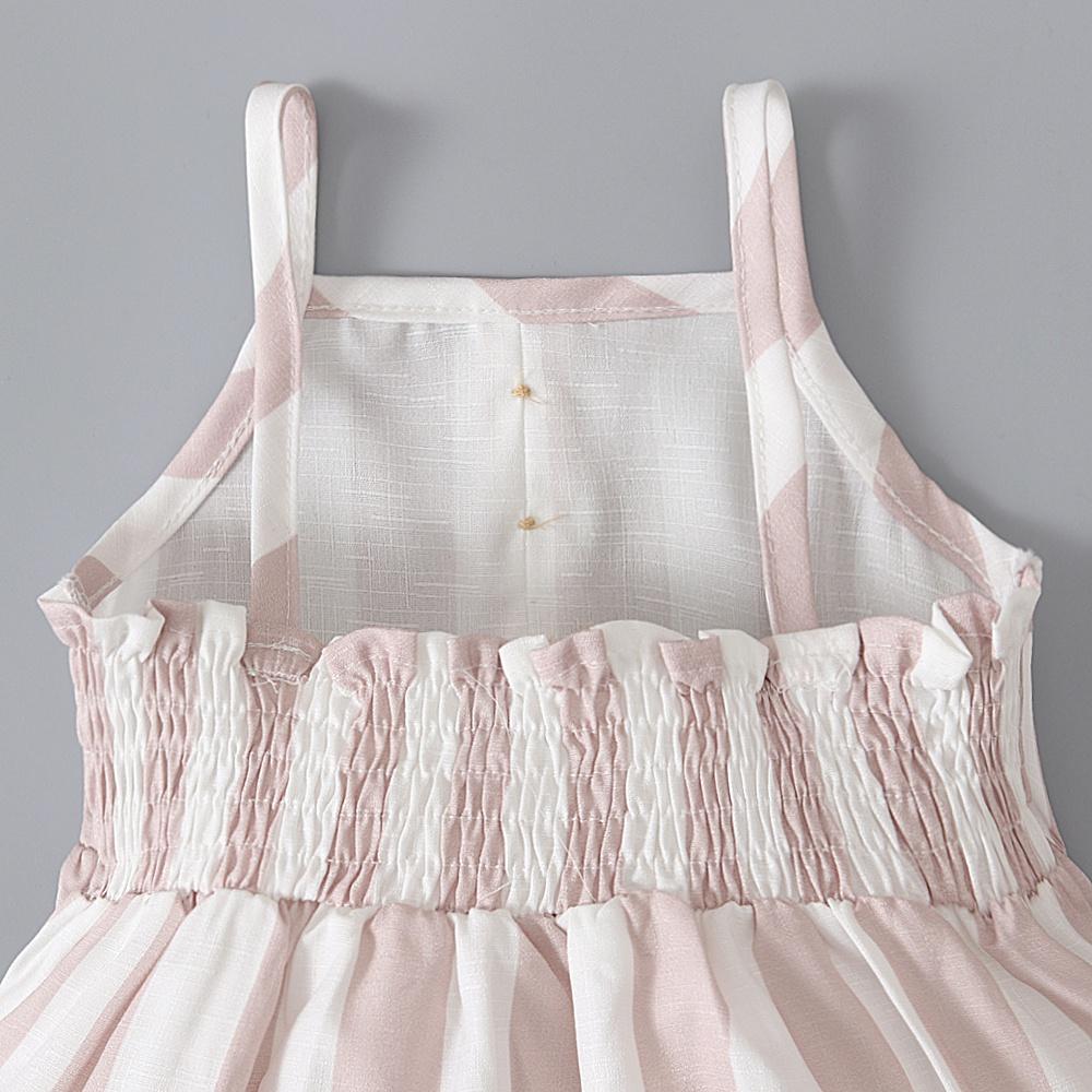 Newborn Infant Baby Girls Spaghetti Straps Striped Jumpsuit Clothes for 0-24 Months