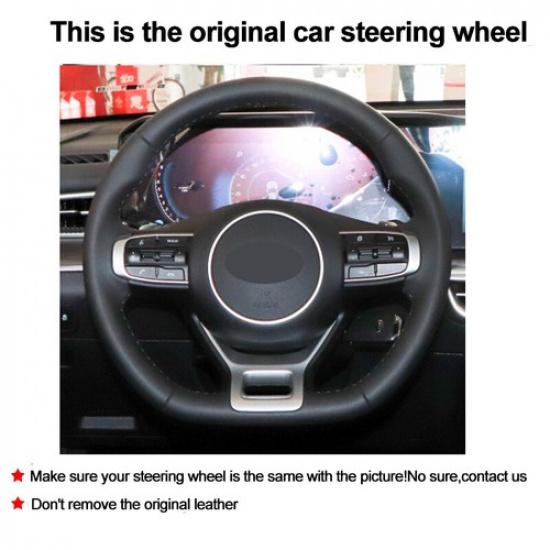 DIY Suede Car Steering Wheel Cover For Kia K5 GT GT-Line Sedan