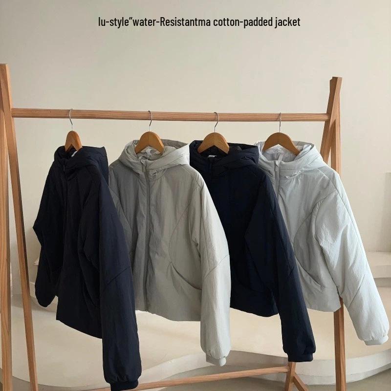 Lulu Sporty Women's Hooded Windproof Cotton Jacket - Casual, Versatile, High-End Outerwear