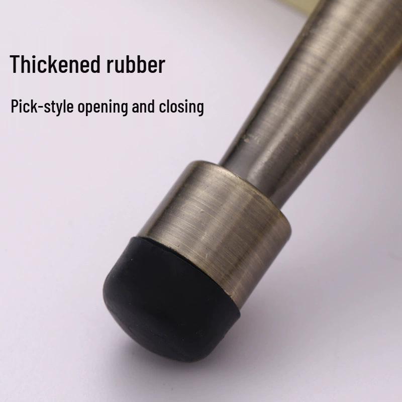 Stanzloser Türstopper und Türbegrenzer aus Aluminiumlegierung mit Antikollisions-Gummistopfen für Glastüren