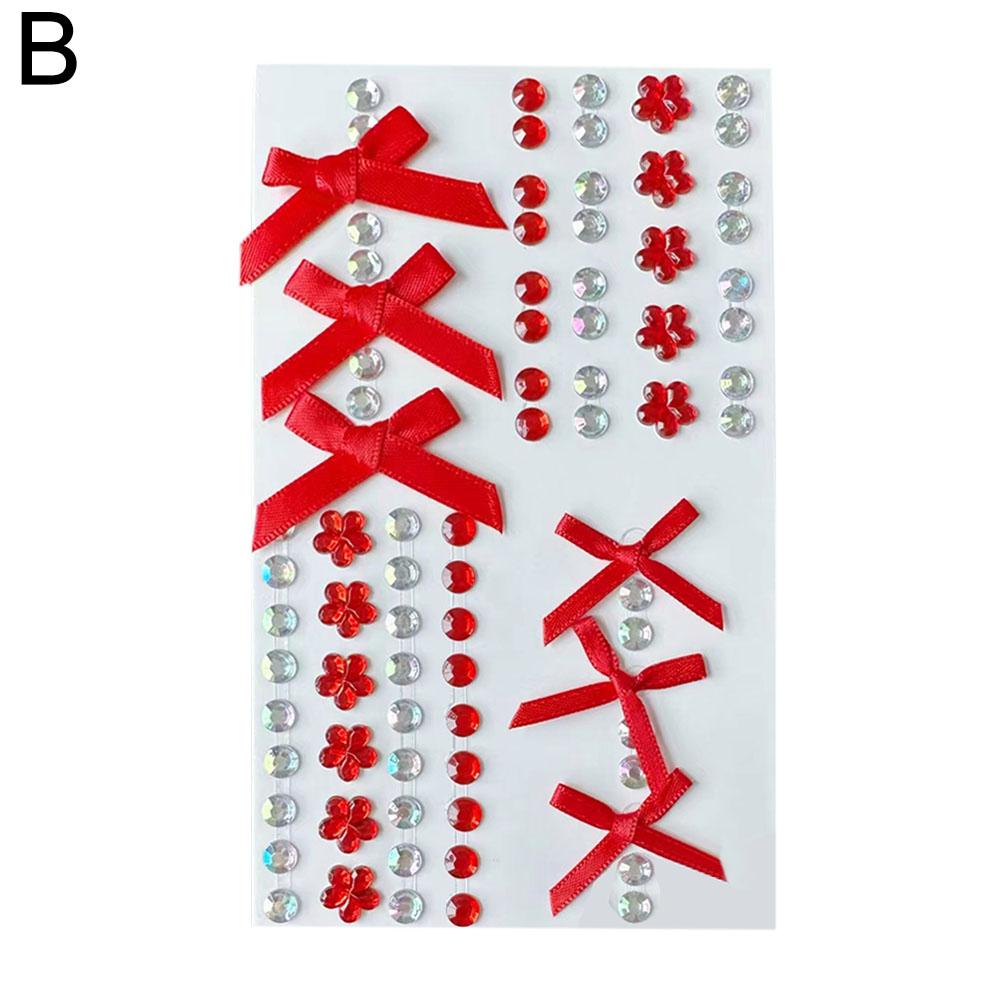 

Модные наклейки для лица с бабочками, жемчужные временные татуировки, макияж для тела, водонепроницаемые блестки для праздников K1I8 red-One size