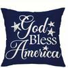 Home Decor God Bless America and 4th of July Pillows Pattern Cushion Cover Suitable for Sofa Bedroom Car Pillow Cover