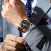 POEDAGAR Original Business Men's Wristwatch Chronograph Date Luminous Waterproof Man Watch Leather Luxury Quartz Watches For Men