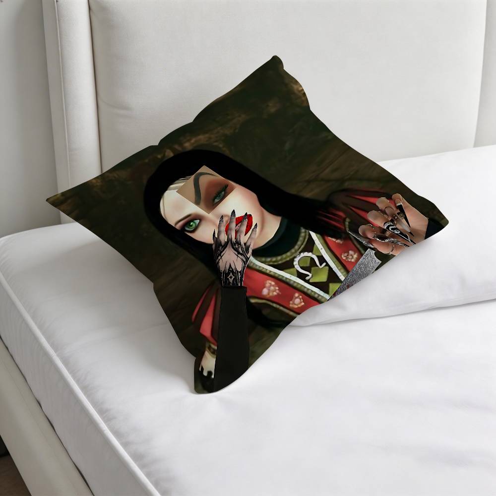 Cool Alice Madness RReturns Decorative Square Pillow Cover Soft Comfortable Pillow Case Sofa Bed Home Decoration