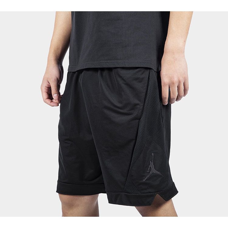 Air Jordan Side Logo Solid Color Basketball Shorts Men Bottoms Black AJ1115-010
