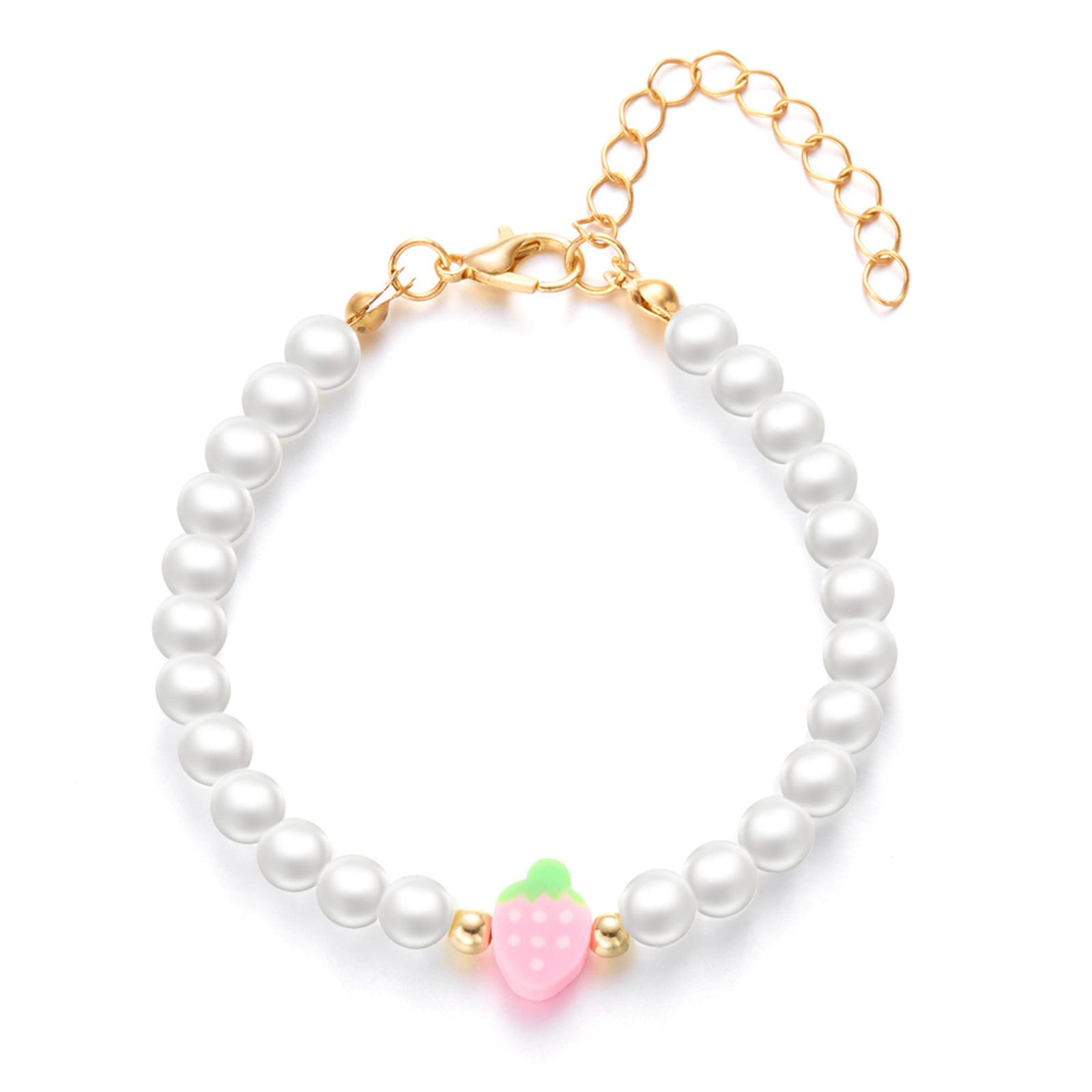 

Eye Catching Strawberry Beaded Necklace Set Sweet Aesthetic Wristband Ideal For Fashion Enthusiasts And Students рожевий