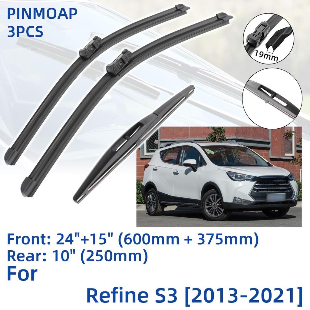 3 STK For JAC Refine S3 2013-2021 24" 15" 10" Front Bak Viskerblader Vindusrute Vinduskutter tilbehør2015 2016 2017 2018 2019 2020 2021