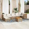 VidaXL Garden Lounge Set with Cushions 8 Pcs Beige Braided Resin 3261934