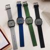 1pc- Fashion Roma Dial Women Watches Square Quartz Watch Casual Silicone Band Wristwatch