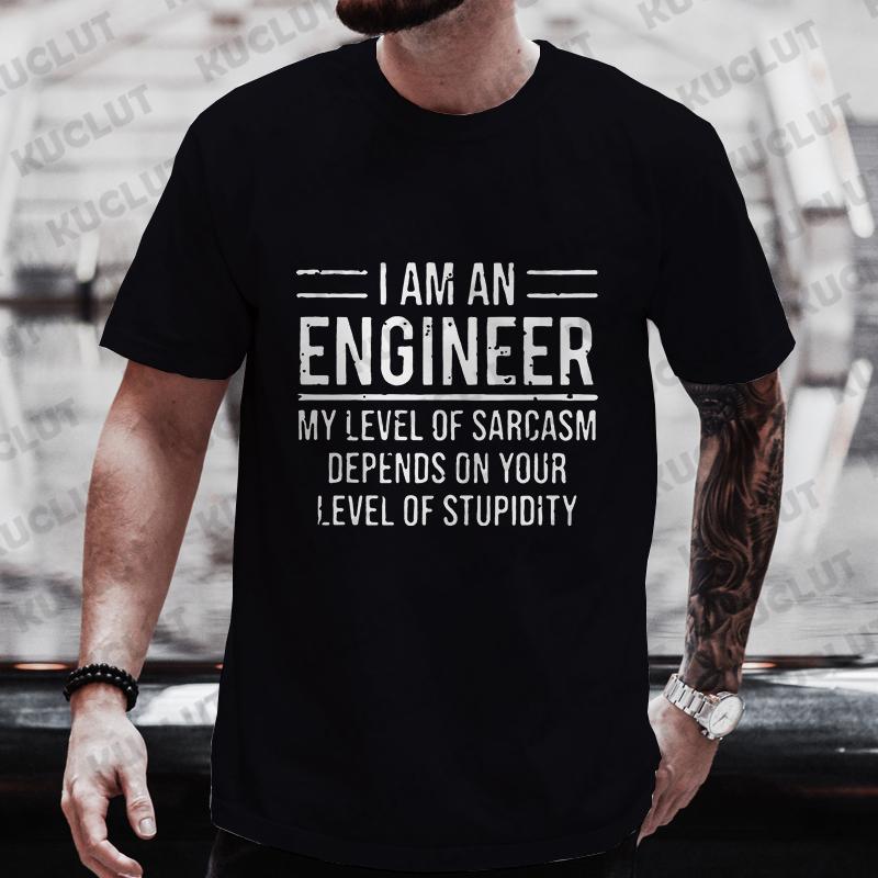 Funny Engineer Slogan Pattern Print Men Oversized T-shirt Harajuku Graphic Tee Summer Men's Clothes Outfits Fashion Trend Tops