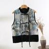 2025 Buckle Satin Embroidered Jacquard Vest, Sleeveless Top, Vest for Women