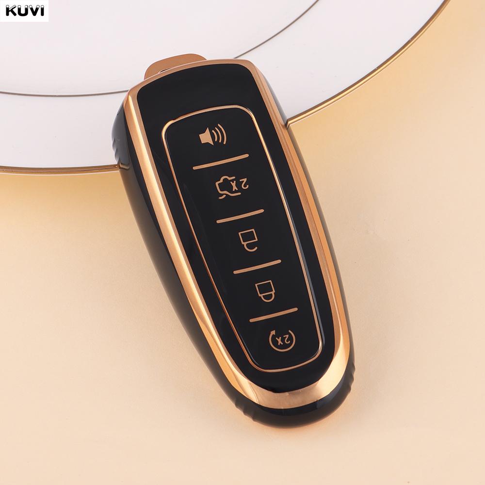 5 Knappar Ny TPU Bil Fjärrkontroll Nyckelring Fodral Skal Fobhållare För Ford Focus Edge Explorer Expedition C-Max Escape Flex