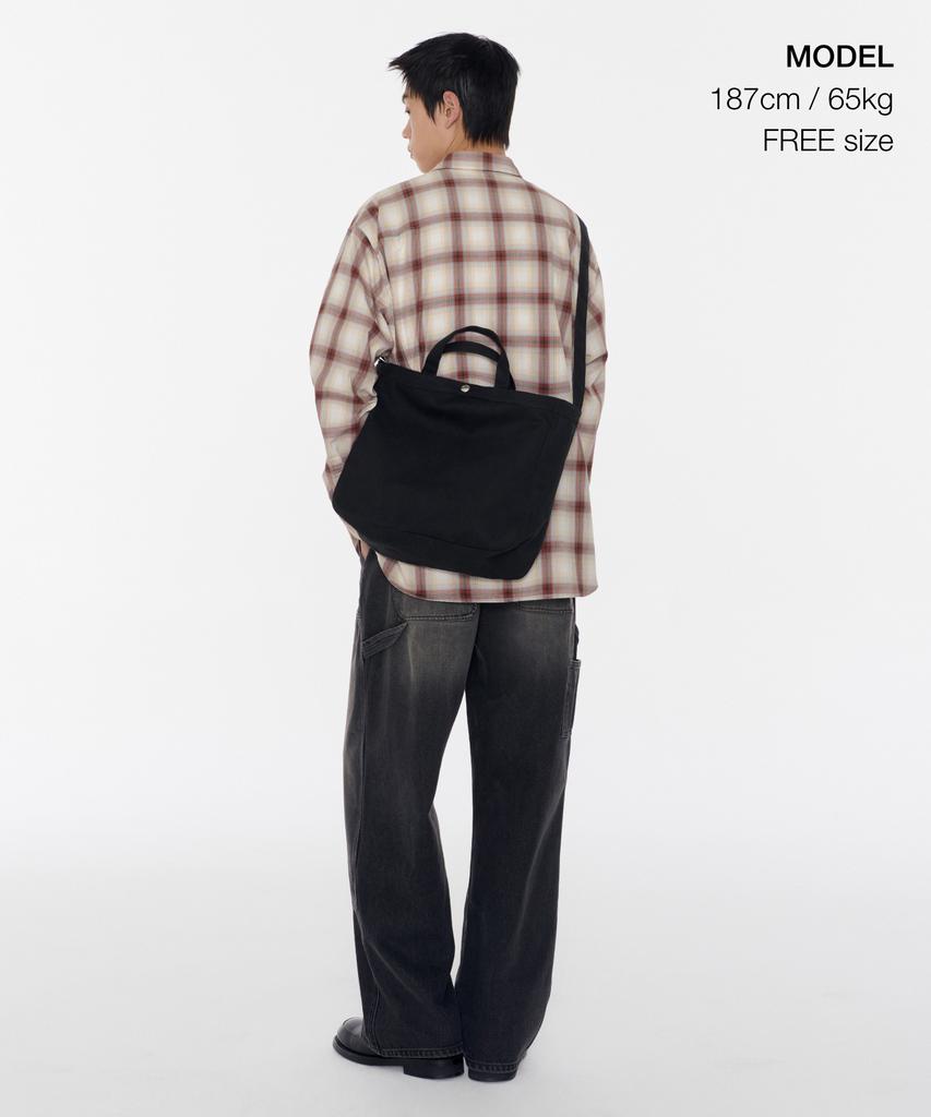 Musinsa Standard Canvas Wide Two-Way Tote Bag [Black]