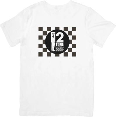 Camiseta de Algodão Branca Unisex com Estampa 2 TONE SKA para Homens e Mulheres.