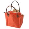 Nová plátěná nákupní taška LONGCHAMP Le Pliage z polyamidu s koženým lemováním, střední velikost, dámská, oranžová 2605089P85