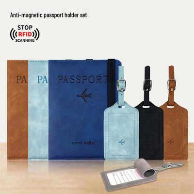 Zmieniający kolor PU skórzany etui na paszport i zawieszka na bagaż z ochroną RFID