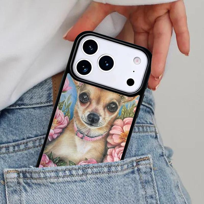 Chihuahua Dog Cute Animal Phone Case for iPhone 16e 15 14 13 12 17 Pro Max Plus Air 17pro Cover Coque