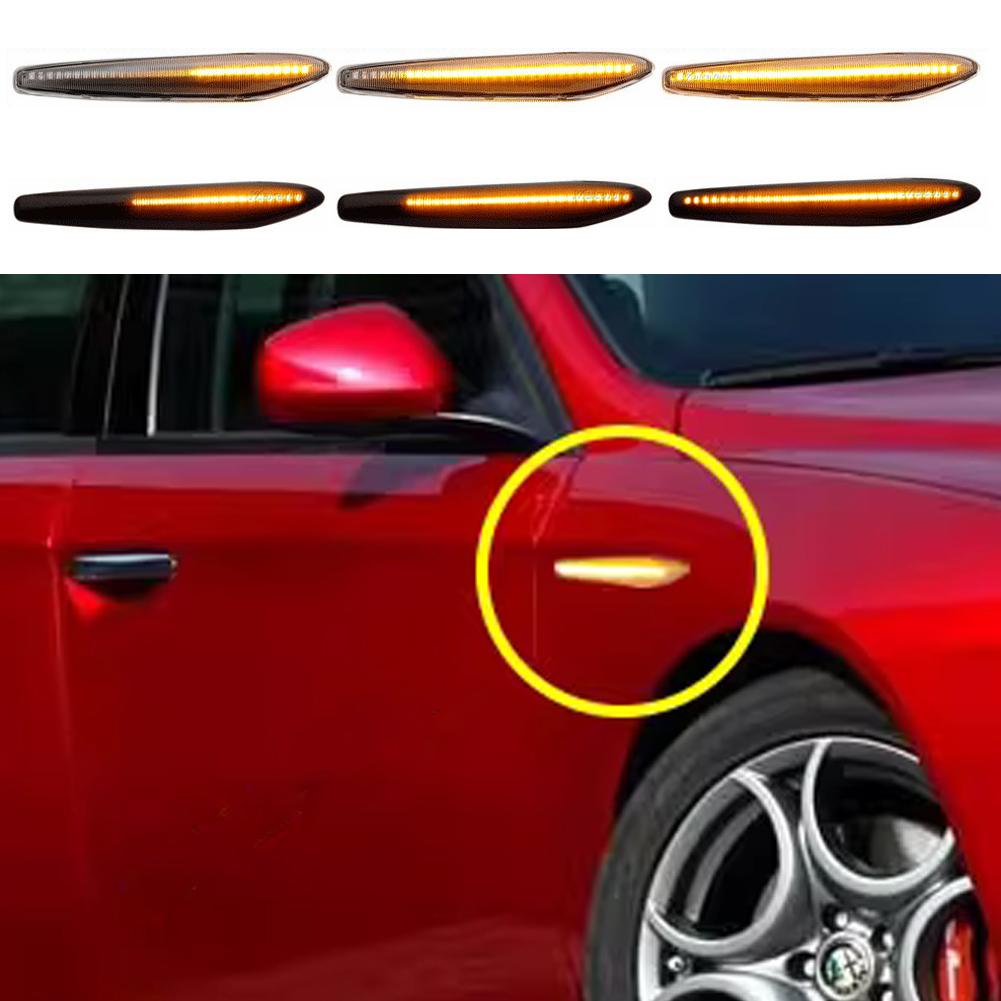 2Pcs LED Car Blinker Light Car Dynamic Side Marker Turn Signal Lamp For 159 typ 939 2005-2012 Brera typ 939 2005-2012