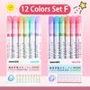 24/3 PCS Kawaii Flowers Line Shaped Highlighter Pens Roller Tip Curve Liner Marker For Writing Journaling Drawing Stationery