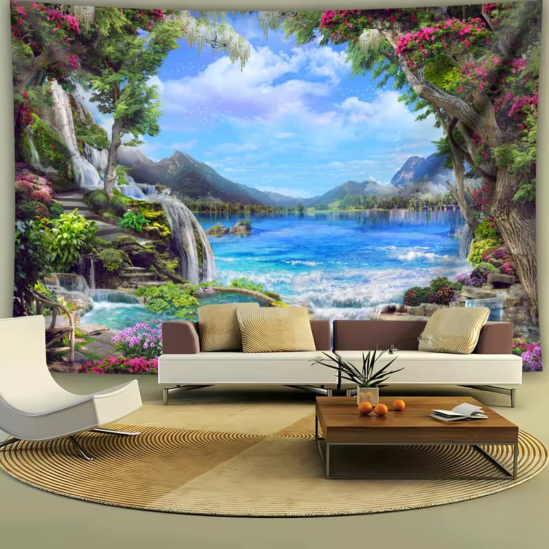 2D Dreamy Waterfall Nature Wall Hanging Tapestry