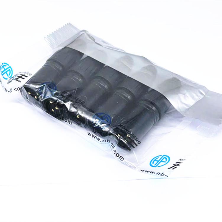 HF Black Triple-Core XLR Gold-Plated Microphone Connector
