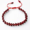 Natürliches rotes Granatarmband, runde Granatperlen, handgefertigtes rotes Seil, Zubehör, DIY-Armband, Granatschmuck, Jade