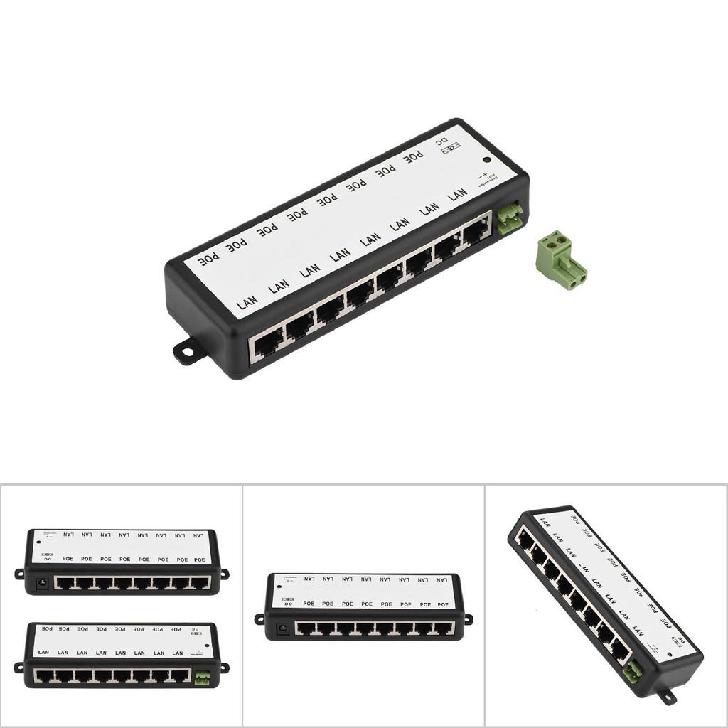 8 Channel POE Power Supply Module POE Injector Ethernet Adapter for  IP Camera 802.3af Device