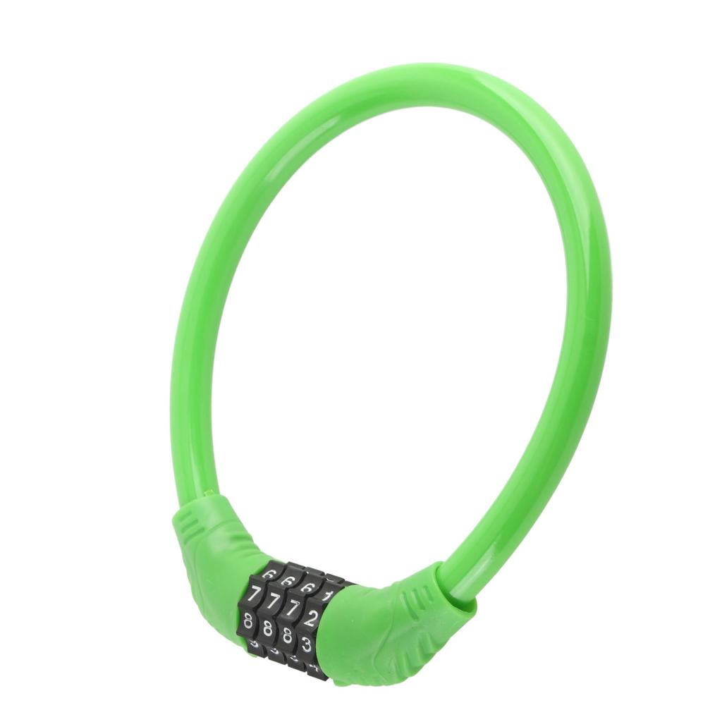 Bike Lock Cable High Security 4?Digit Number Bicycle Cable Locks for Cycling OutdoorsGreen