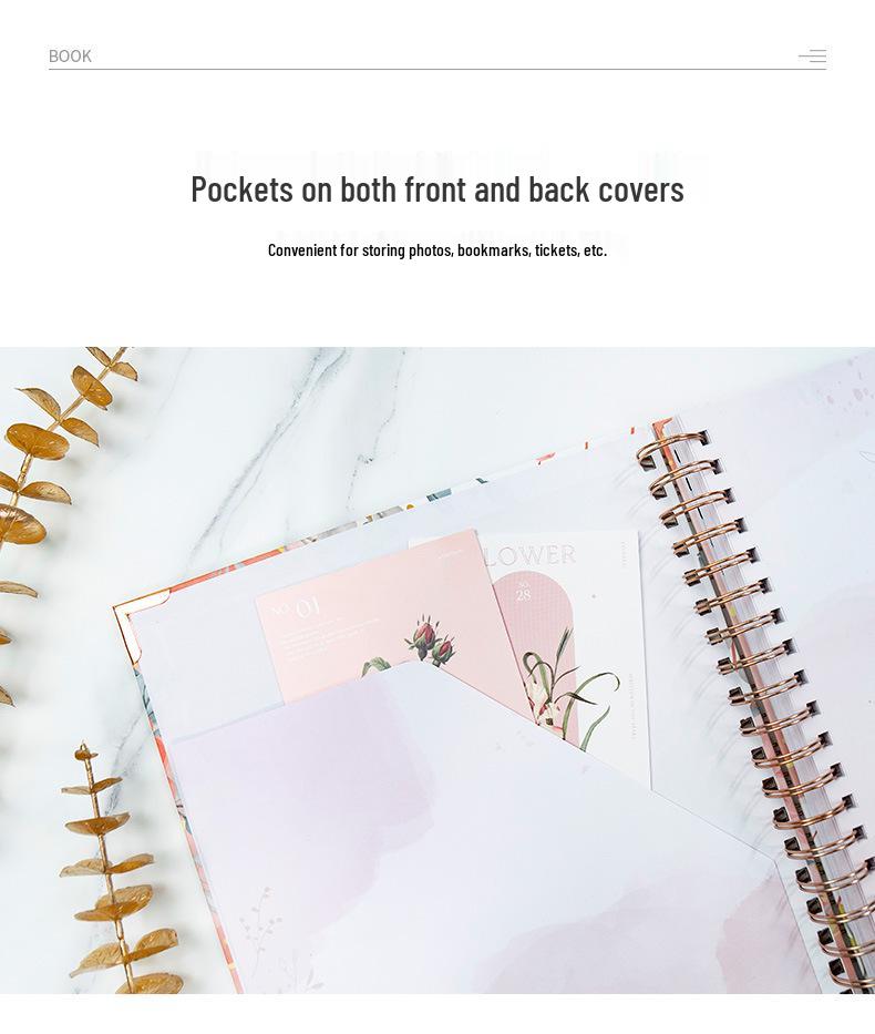 Cross-Border English Floral Hardcover Wedding Planner Notebook