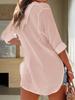 Women's Beach Cover Up Hoodie Long Sleeve V Neck Pocket Hooded Sweatshirt Top