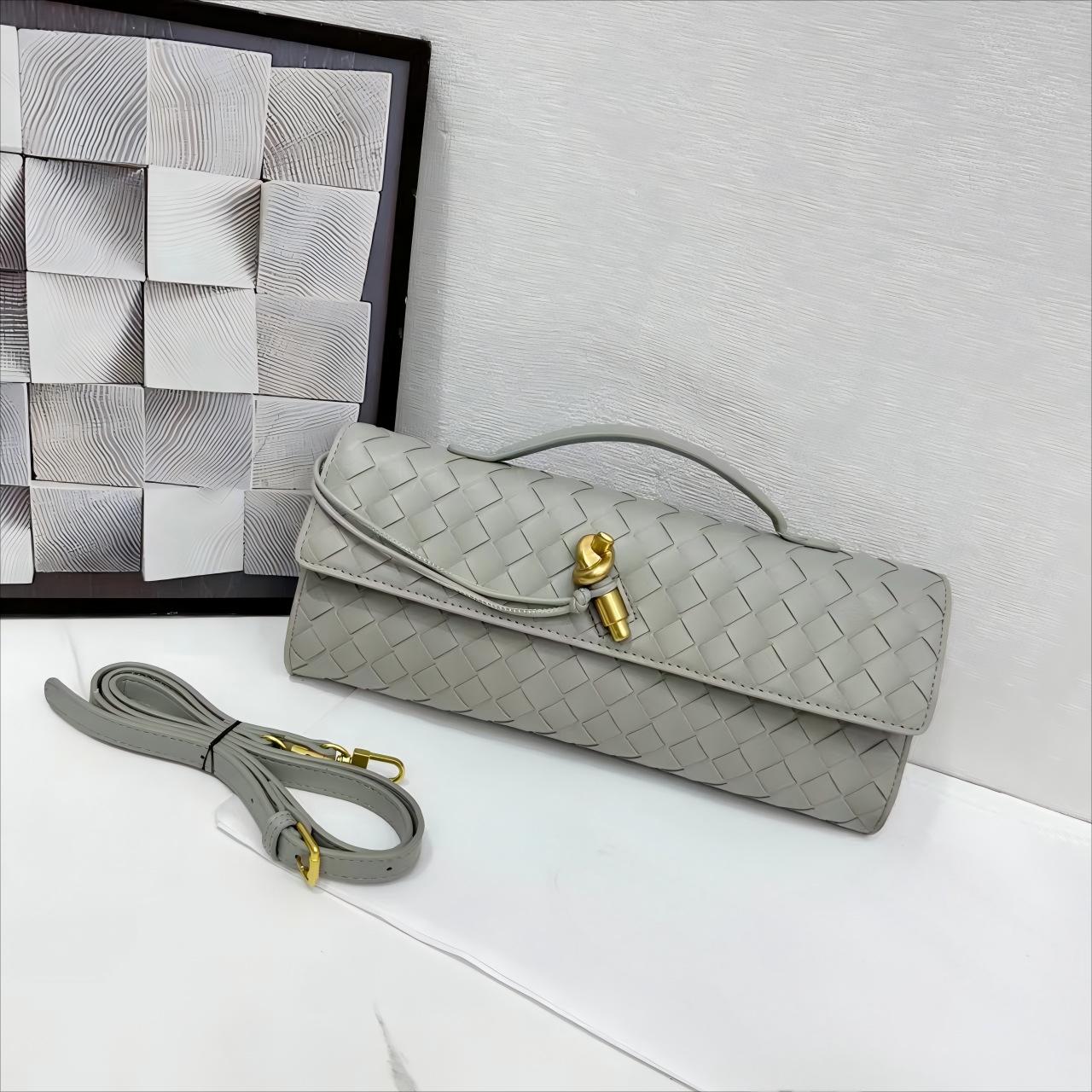 Deals Depot Elegante Handgeweven Avond Baguette Tas met Metalen Sluiting - Dames Schouder- of Onderarm Clutch Standard No Text