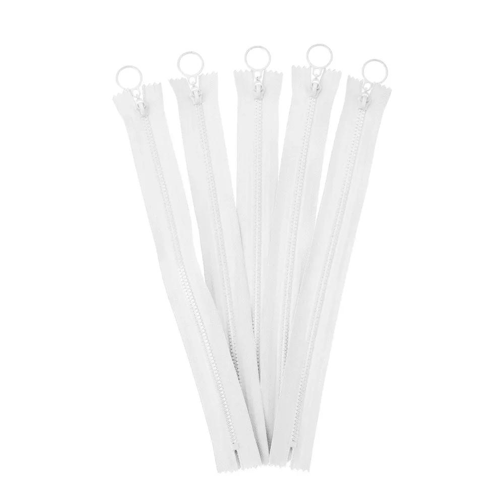 5pcs/Pack Resin Zipper 25cm Candy Colors Zippers Round Ring Zipper Decorative For Sewing Bag Garment DIY Sewing Accessories