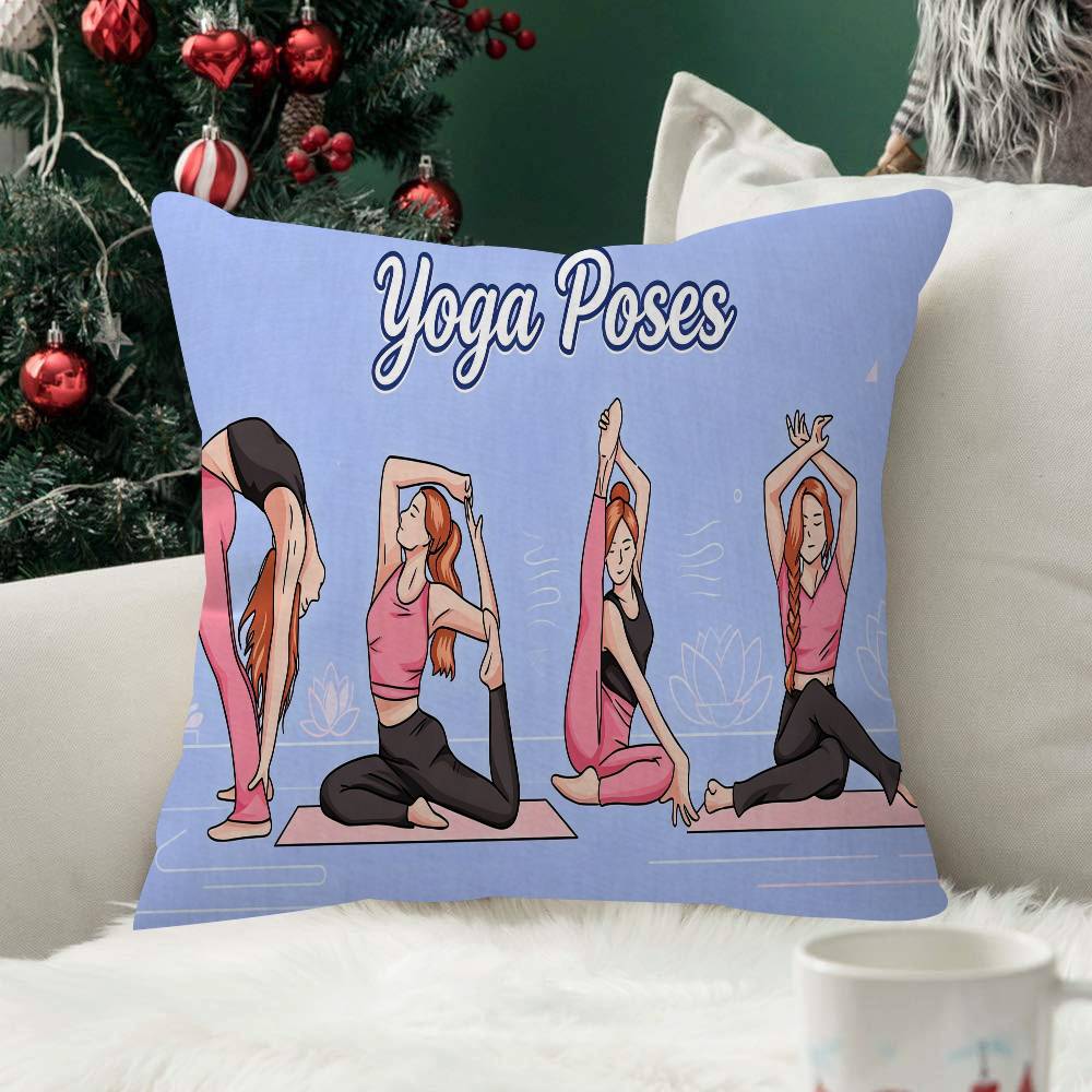 Yoga Pillow Case Plush Fabric Soft Double Sided Print Sofa Cushion Cover Throw Pillow Covers