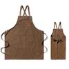 Household Canvas Apron Oil-Proof Can Wipe Hands Kitchen Cooking Men Women Adult With Tool Pockets  Coffee Over Apron