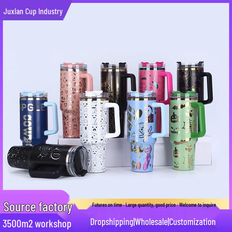 40oz Stainless Steel Thermos Cup with Handle - Large Capacity, Portable Ice Buster Cup