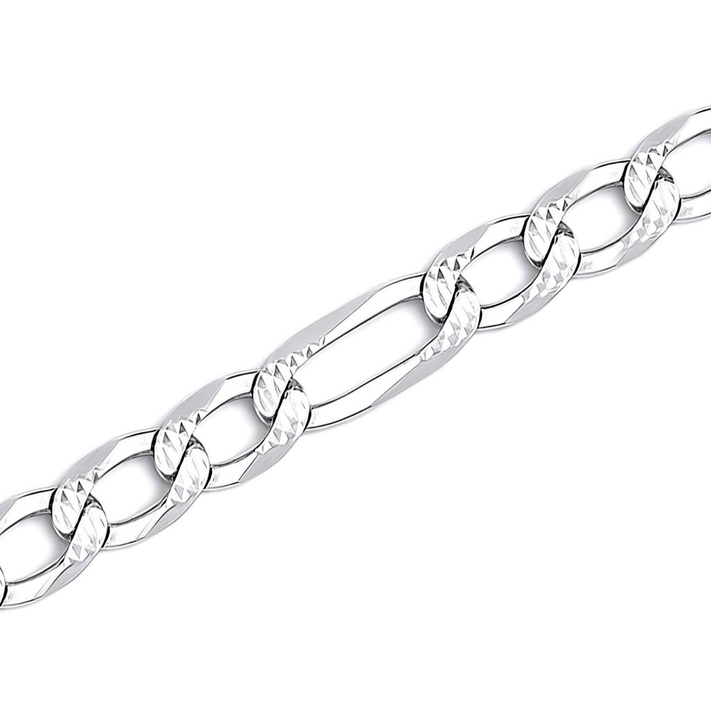 6mm Men's Hip Hop Textured Figaro 3:1 Cuban Chain Necklace - Stainless Steel Accessories